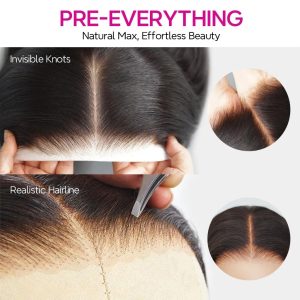 center wig natural black remy hair 5x5 lace closure bouncy curls human hair wig