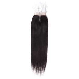 center wig remy hair 4x4 straight closure