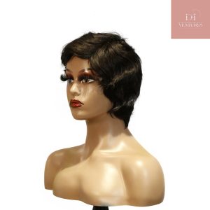 center wig machine made black wig remy hair h001