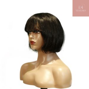 center wig machine made black wig remy hair tc027