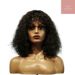 center wig machine made black wig remy hair tc047