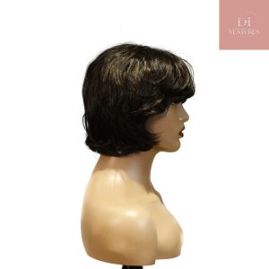 center wig machine made black wig remy hair tc063