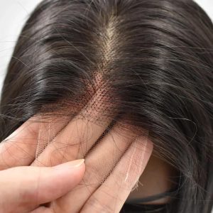 center wig natural black remy hair 2x6 lace closure deep wave bob human hair wig