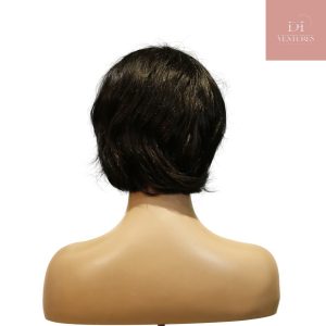 center wig machine made black wig remy hair tc063