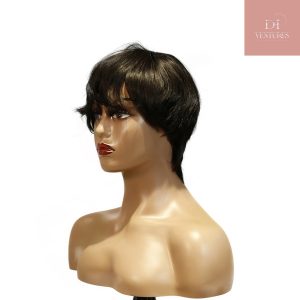 center wig machine made black wig remy hair h081