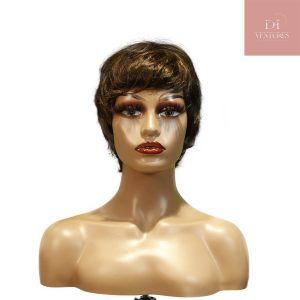 center wig machine made black wig remy hair tc066