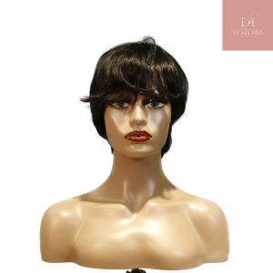 center wig machine made black wig remy hair h081