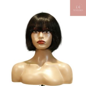 center wig machine made black wig remy hair h009