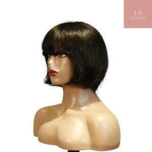 center wig machine made black wig remy hair h009