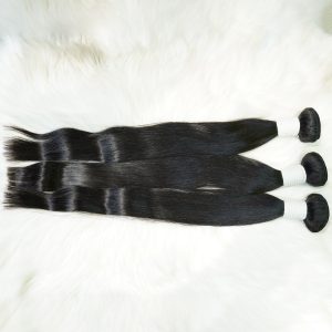 center wig remy hair black straight bundles brazilian weaving