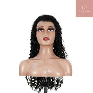 center wig natural black remy hair 6x7 lace closure deep wave human hair wig