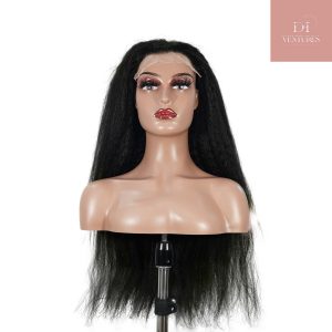 center wig natural black remy hair 6x7 lace closure yaki straight human hair wig