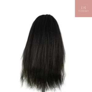center wig natural black remy hair 6x7 lace closure yaki straight human hair wig