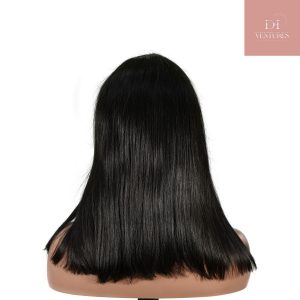 center wig natural black remy hair 2x6 lace closure straight bob human hair wig