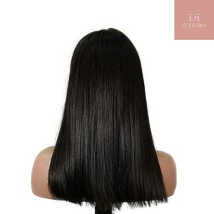 center wig natural black asian raw hair 2x6 hd lace closure straight bob human hair wig