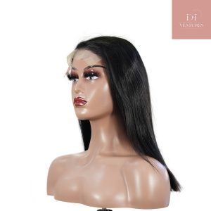 center wig natural black remy hair 5x5 lace closure straight bob human hair wig