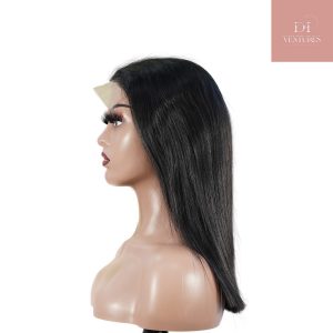 center wig natural black remy hair 5x5 lace closure straight bob human hair wig