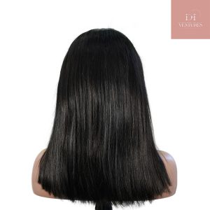 center wig natural black asian raw hair 5x5 hd lace closure straight bob human hair wig