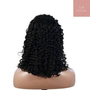 center wig natural black remy hair 2x6 lace closure deep wave bob human hair wig