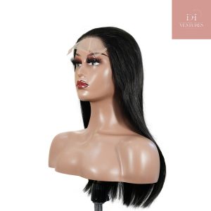 center wig natural black remy hair 5x5 lace closure straight human hair wig
