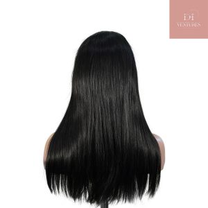 center wig natural black remy hair 5x5 lace closure straight human hair wig