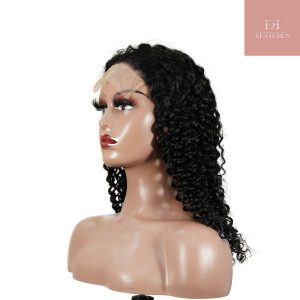 center wig natural black remy hair 5x5 lace closure jerry curly human hair wig