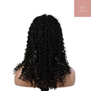 center wig natural black remy hair 5x5 lace closure jerry curly human hair wig