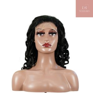 center wig natural black remy hair 5x5 lace closure bouncy curls human hair wig