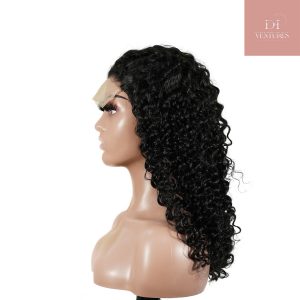 center wig natural black remy hair 5x5 lace closure deep wave human hair wig