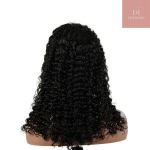center wig natural black remy hair 5x5 lace closure deep wave human hair wig