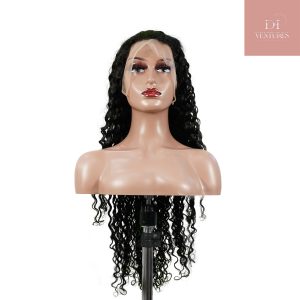 center wig 13x4 deep wave lace front wig natural black remy hair