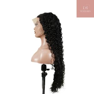 center wig 13x4 deep wave lace front wig natural black remy hair