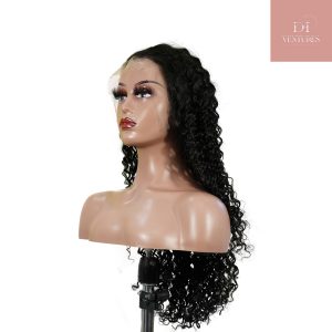 center wig natural black asian raw hair 13x6 hd lace front wig deep wave human hair wig
