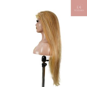 center wig 13x4 straight lace front wig 8&27 honey blonde highlight 26 inch remy hair