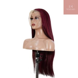 center wig 13x4 straight lace front wig 99j color 26 inch remy hair