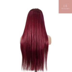 center wig 13x4 straight lace front wig 99j color 26 inch remy hair