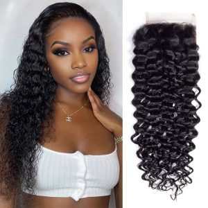 center wig remy hair 4x4 jerry curly closure